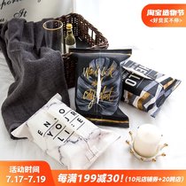 Modern simplicity ins Black gold geometric paper towel set Fabric Nordic Gray creative paper towel set Coffee table paper towel set