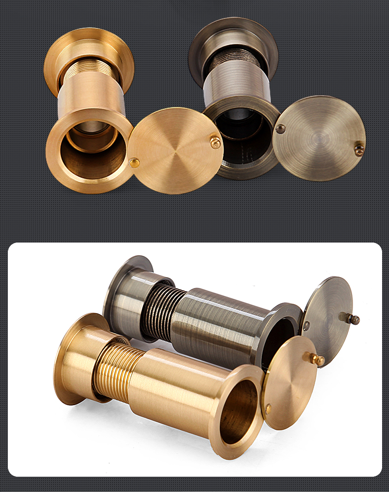 家用防盗门猫眼门镜防撬防旋开老式通用全铜带盖羊眼门眼14-28mm
