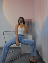 Thin Section Summer Light Blue Black Grey elastic female jeans Slim Loose high waist Pears shape Rescued Star Straight Drum Pants Trousers Long Pants