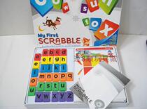 Letter block Look at the picture spelling English word game Childrens toy My First Scrabble Game