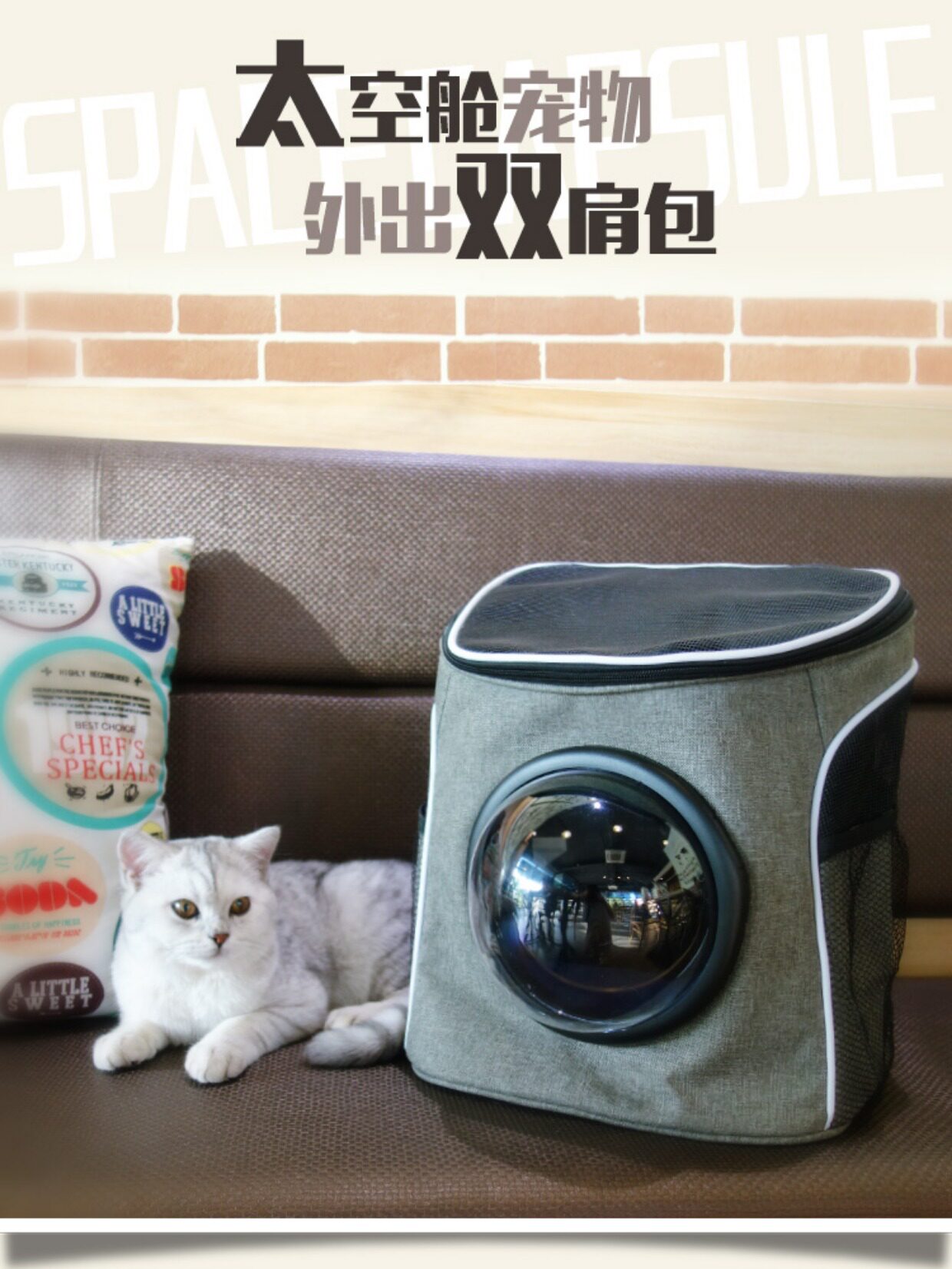 猫吉拉-送6件套 猫包外出便携太空舱宠物外出包猫咪背包外带双肩