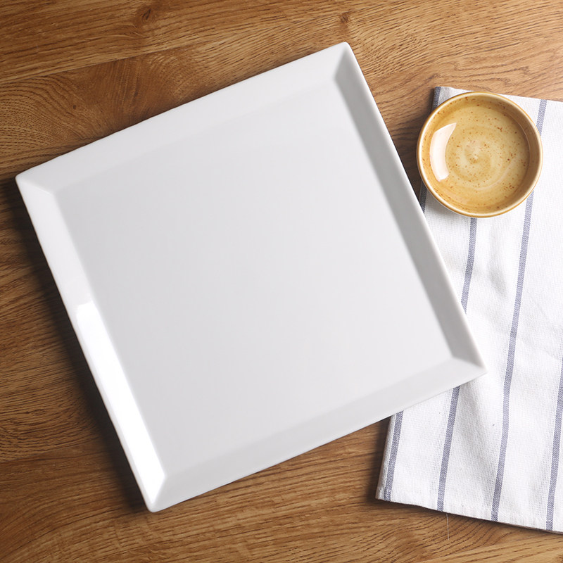 优乐居家 正方形平底盘┃外贸盘子简约现代风格西餐盘 创意陶瓷盘