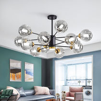 New living room chandelier personality Nordic modern simple atmosphere light luxury home Net red master bedroom glass lamps