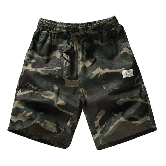 ໂສ້ງຂາສັ້ນຜູ້ຊາຍຮ້ອນ camouflage workwear ຝ້າຍບໍລິສຸດຂອງຜູ້ຊາຍບາດເຈັບແລະນອກໃສ່ກາງວ່າງກາງເກງ trendy ຍີ່ຫໍ້ pants ຫາດຊາຍຫ້າຈຸດ