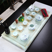 Jade tea tray European-style tea table Household simple modern Kung Fu tea set Marble head tea sea stone tea tray Tea table