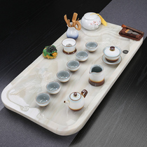 Pengcheng Wanli jade tea tray tea set set household simple modern stone tea table Tea sea large living room office