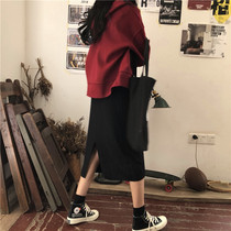 2023 new winter temperament Korean wear casual fashion skinny dress with two suit dress female winter