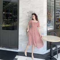 Orange Terrier French little Rouje Crush Flower Daisies Small Small Dress Summer Womens 2023 New Dress