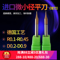 60 degree tungsten steel alloy micro diameter flat milling cutter ball cutter r0 1 0 15 0 25 0 5 0 6 0 7 0 8