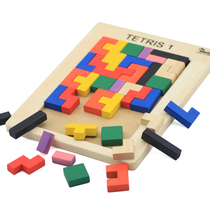 Wooden Tetris building block color puzzle game variable puzzle Children Baby Development Intelligence toy