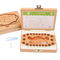 Children baby wooden breast tooth box fetal hair storage box souvenir tooth House replacement tooth collection box boys and girls