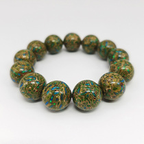 Large lacquer beads 15mm bracelet hand-held rosary bracelet men and women rhinoceros lacquer mother-of-pearl intangible lacquerware jewelry handmade text play