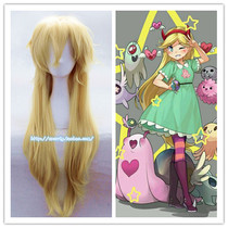 Star butterfly Princess cos golden anti-warped long hair cosplay wig and European and American cartoons