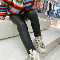 Foam Foam Home Custom Children Dress New Children Foreign Air Leather Pants Girl Winter Warm Pants Baby Winter Clothing Long Pants