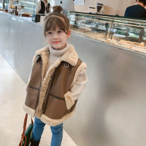 Foam home Custom childrens clothing 2021 new girls Winter Yanqi warm vest children Korean version gush waistcoat thick