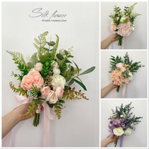 European forest simulation flower silk flower hand holding flower Flower Bride wedding ceremony photography home living room decoration props