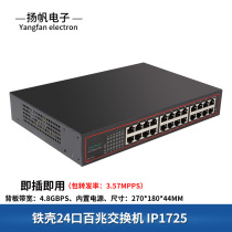 24-port 100-megabit switch enterprise-level network monitoring splitter iron case monitoring switch lightning protection VLAN anti-ring