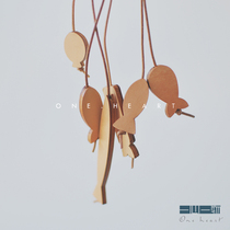 Leather DIY material bag JJ03 small fish pendant bag hanging vegetable tanned leather without punching and stitching