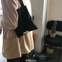 AL original homemade black clutch cool armpit bag New fashion womens shoulder bag Korean popular nylon bag