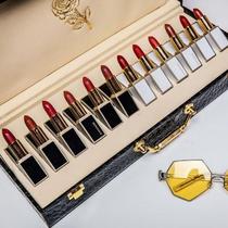 Brand one box of twelve constellations net Red makeup hydration gift box Long-lasting 12 lipstick sets Set of boxes