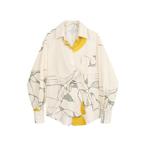 VEGA CHANG shirt female design sense niche abstract thread loose slim long sleeve top female Spring New