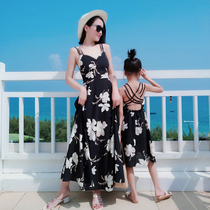 Different parent-child clothing 2021 summer new Korean version of female Womens Foreign style dress holiday swinging Beach Skirt