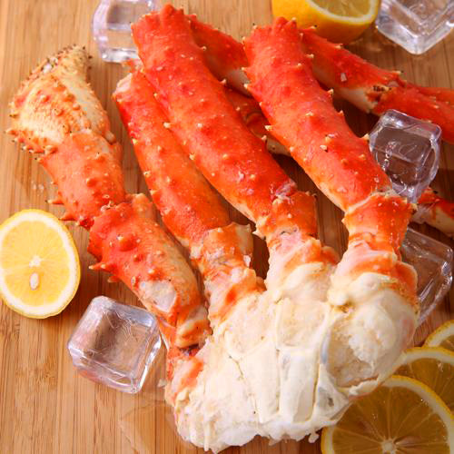 智利新鲜熟冻帝王蟹腿 皇帝蟹脚蟹腿肉800-1000g/块_不打折现价206.
