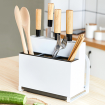 Kitchen knife holder Wall-mounted multi-function knife storage rack Chopstick tube storage rack Knife holder Cutting board rack countertop kitchen knife rack