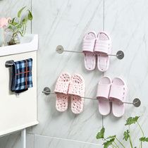 Slipper rack 304 stainless steel free hole bathroom toilet drain rack Storage rack door back wall hanging shoe rack storage