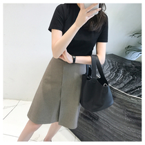 SNICYKER professional suit female 2022 summer new age-reducing high-cold imperial sister T-shirt one-step skirt two-piece set