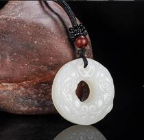 Xinjiang White Jade brave peace buckle pendant necklace pendant K end unary auction