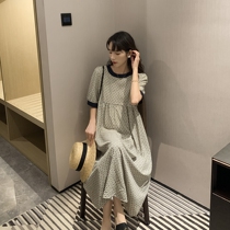 Light ripe Imperial sister French ~ pregnant flower dress summer Korean version of Heben style orange chiffon long skirt super fairy