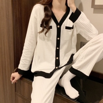 Pregnant womens pajamas autumn and winter New postpartum breastfeeding moon clothing fat mm large size tide mother home clothing small fragrant wind set