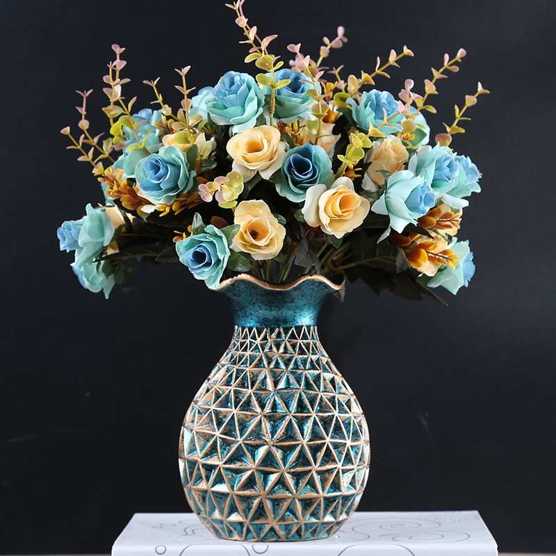 European vase sitting room dry flower arranging flowers ceramic furnishing articles American bedroom table household light key-2 luxury decoration