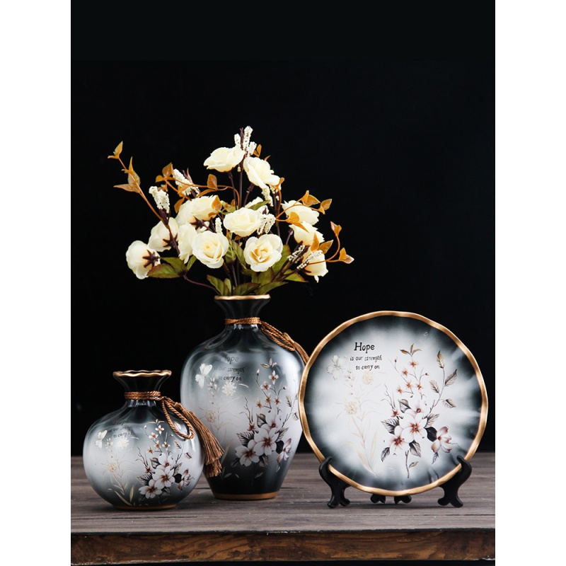 Dried flower vases, pottery ceramic flower implement restoring ancient ways is the sitting room porch flower arranging coarse pottery combination furnishing articles ornaments