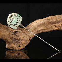 Old emerald R1194U7 clear-old emerald flower piece hairpin-Emerald A stock with cuisy-colored-with certificate 17cm13 6g