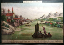 German Old Print R81 - Probst - Hand Painted Bonn - 1780 - Framed 51cm