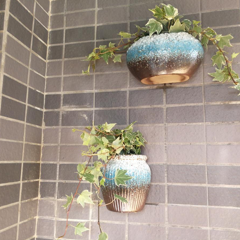 To embellish contracted from punched hanging wall flower pot European - style originality hydroponic hanging ceramic POTS other hanging more meat