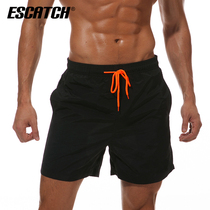 Sports shorts mens four-point pants solid color mens trendy beach pants quick-drying waterproof hot spring swimming trunks large loose shorts