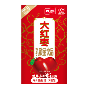 中华老字号 卫岗牛奶 大红枣酸奶 乳酸菌饮品 250ml*20盒/箱