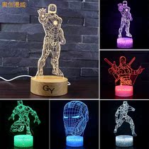 Steel-Man Table Lamp 3D Small Night Light Led Solid Creative Bedroom Bedside Headlights Net Red Graduates Day Gift Boys