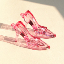 Cinderella Crystal High Heels Children Transparent Acrylic Beaded Pendant Little Girl Play Home Toy Gems