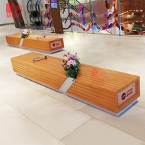 Fiberglass public rest long strip seat outdoor landscape leisure chair commercial street shopping mall park shape stool