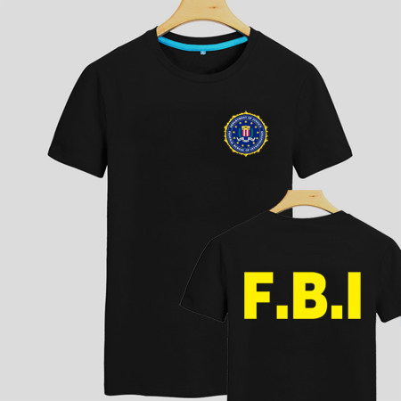 趣味搞笑美国联邦调查局t恤fbit恤男装短袖夏潮圆领半袖个性t恤
