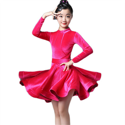 Latin dance dress girl children training dress competition dance dress professional performance