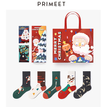 Christmas Socks Unisex Socks ins Trendy Korean College Style Cute Illustration Long Tube Japanese Couple Mid-Calf Socks Autumn Winter