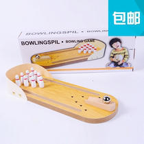 Portable wooden mini version bowling small toy puzzle parent-child children adult party table game