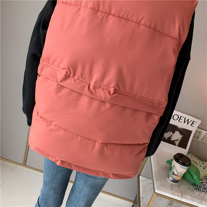 2019 mới áo khoác ghi lê ngắn nhỏ của phụ nữ mùa thu và mùa đông Hàn Quốc áo khoác xuống áo khoác cotton áo khoác vest sinh viên áo khoác ghi lê - Áo vest