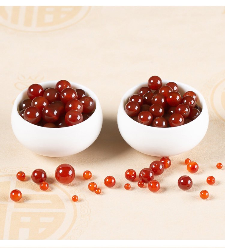 天然红玛瑙珠子散珠手链配珠手工diy编织项链手串串珠配件材料