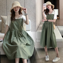 Pregnant woman in a maternity dress with a dress in a dress and a dress in a dress for a long period of fashion out of pure cotton blouse Chauma two sets of summer